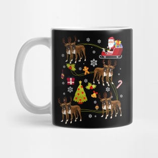 Boxer Dog Christmas Tree Santa Hat Lights Mug